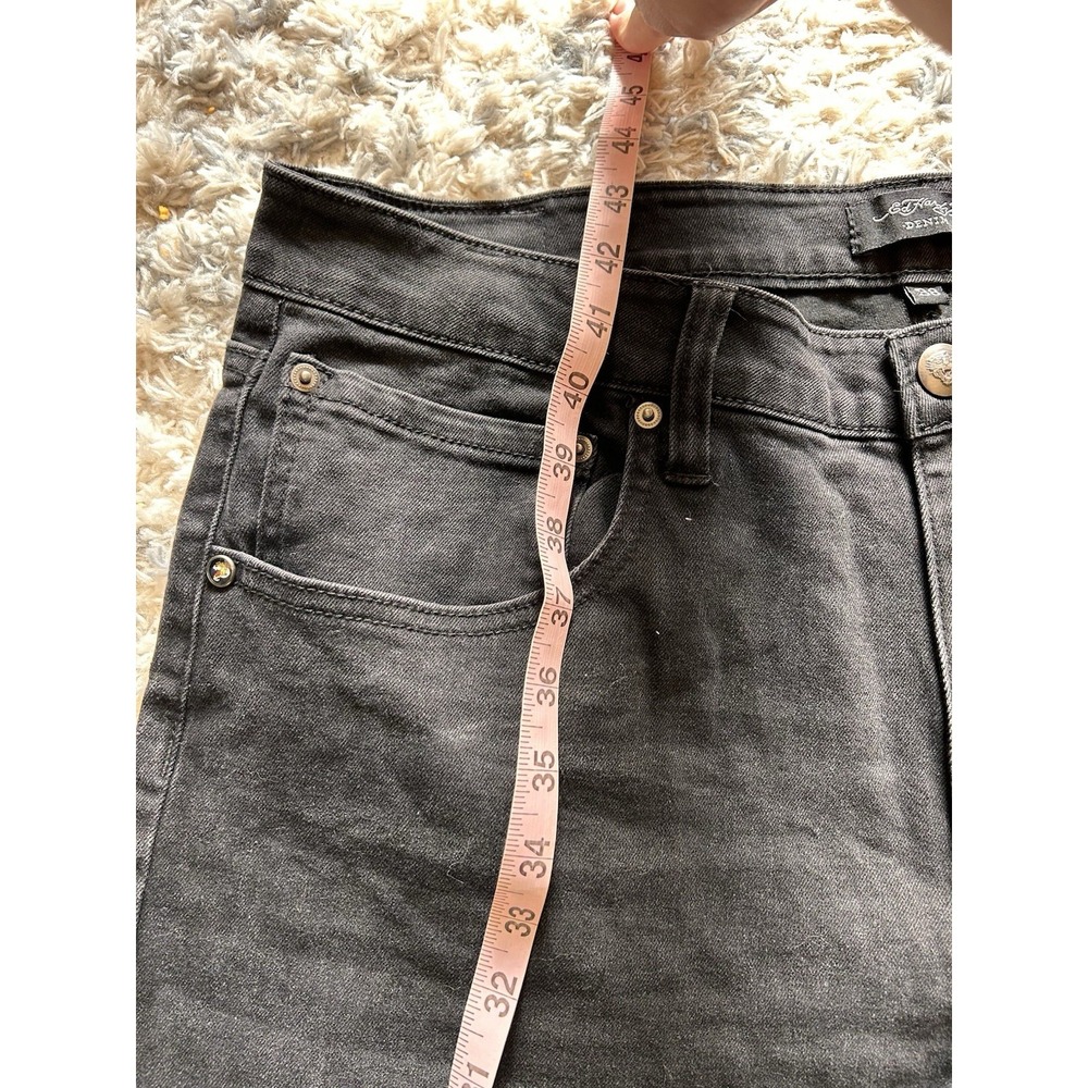 Ed Hardy Jeans Mens 38 Black Skull Snake Embroidered Y2K Tattoo Denim Street - Picture 9 of 11